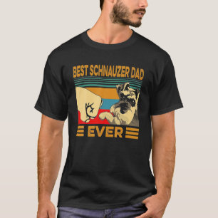 T-shirt Meilleur Schnauzer Papa Jamais Rétro Vintage Amour