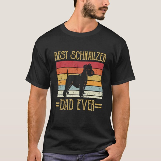 T-shirt Meilleur Schnauzer Papa toujours Douches géantes H (Devant)
