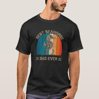 T-shirt Meilleur Seahorse Papa Jamais Retro Seahorse Graph