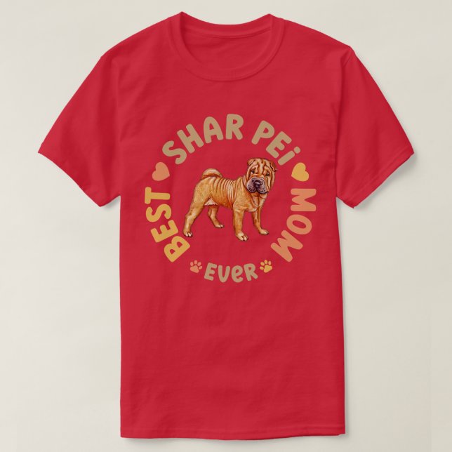 T-shirt Meilleur Shar Pei Maman Jamais (Design devant)