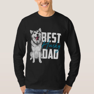 T-shirt Meilleur Sibérie Husky Papa Noir