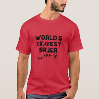 T-shirt Meilleur Skieur du Monde Cadeau de Ski Drôle Anniv