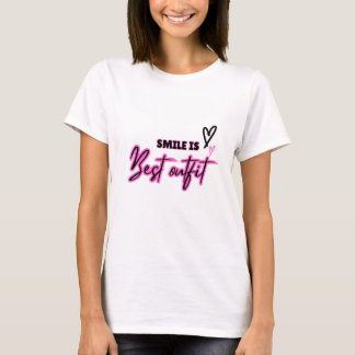 T-shirt Meilleur sourire design charmant pour filles et fe