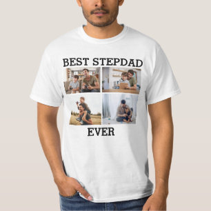 T-shirt Meilleur Stepdad Jamais Père Papa Photo Collage
