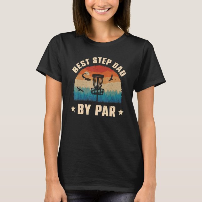 T-shirt Meilleur Stepdad Par Far Men Golf Coucher De Solei (Devant)