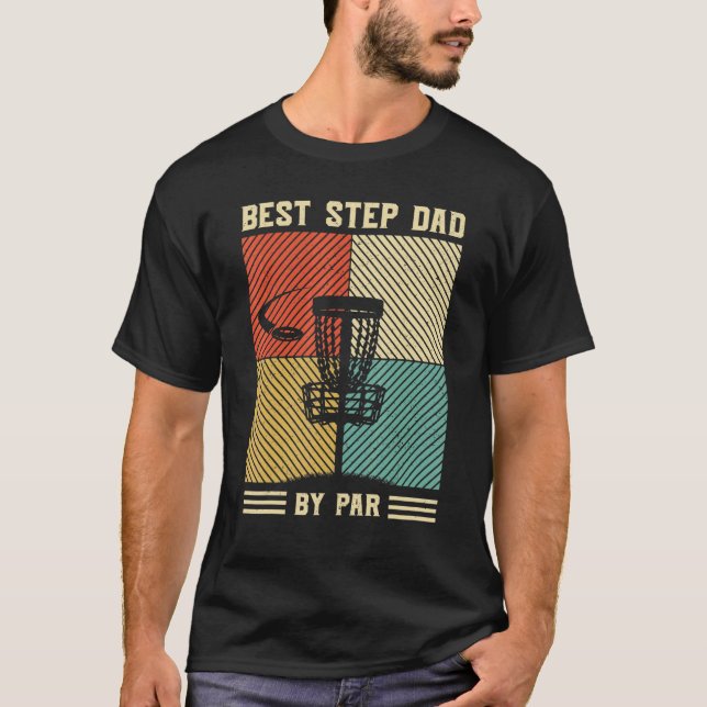 T-shirt Meilleur Stepdad Par Far Men Golf Retro Sunset Pap (Devant)