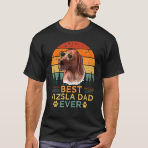 T-shirt Meilleur Style Rétro Mens Vizsla Papa Jamais Fête