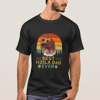 T-shirt Meilleur Style Rétro Mens Vizsla Papa Jamais Fête