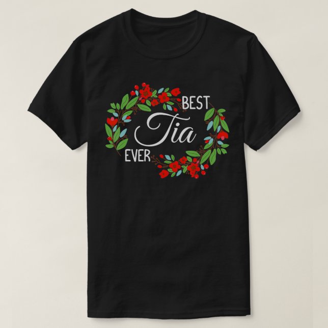 T-shirt Meilleur Tia Jamais mignonne Tante Fleurs Apprécia (Design devant)