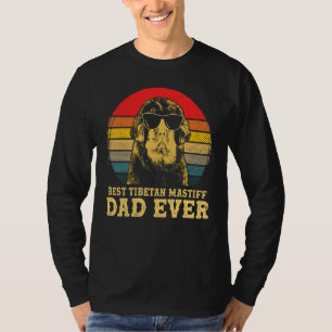 T-shirt Meilleur Tibétain Mastiff Papa Jamais Chien Retro