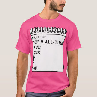 T-shirt Meilleur Top 5 Basketball Tous les temps Équipe Ch