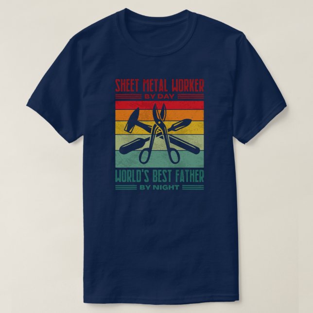 T-shirt Meilleur travail de tôlerie Papa mince feuilles de (Design devant)