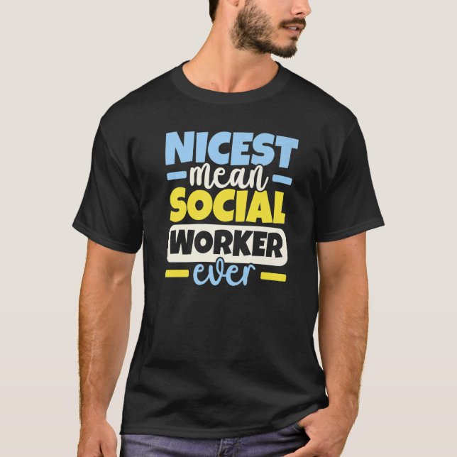 T-shirt Meilleur Travailleur Social Moyenne Profession Déj (Devant)