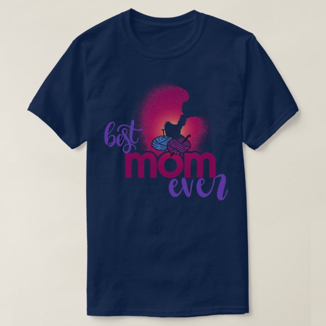 T-shirt Meilleur Tricot Maman Ever 387 (Design devant)