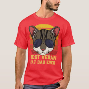 T-shirt Meilleur Vegan Chat Papa Jamais
