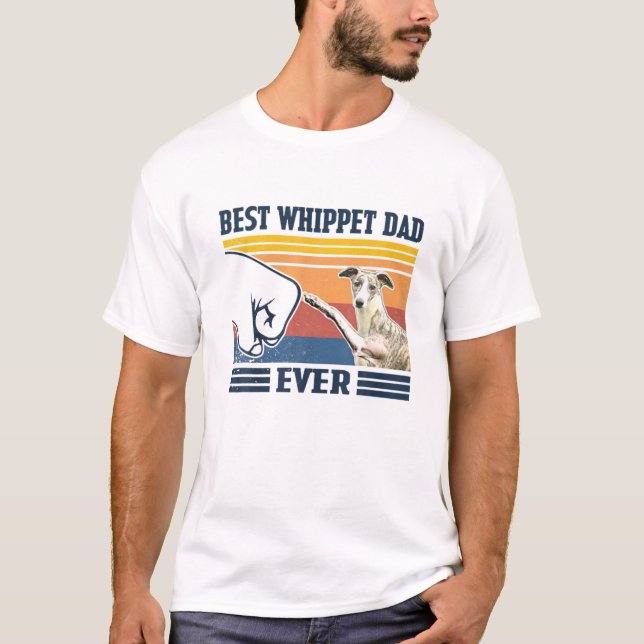 T-shirt Meilleur Whippet Papa Jamais Drôle Chien Amant Pèr (Devant)