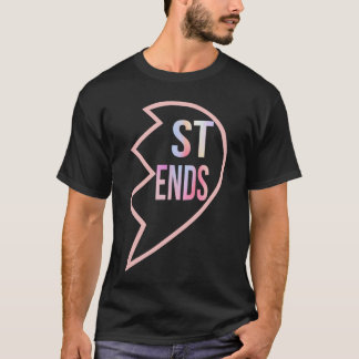 T-shirt Meilleure amie 1 cœur en 2 meilleures amies corres