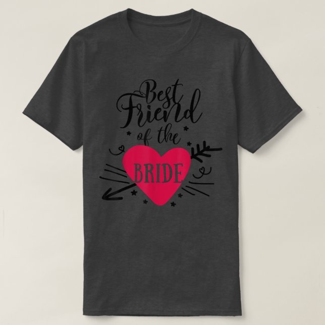 T-shirt Meilleure Amie De La Mariée Flèche Cœur Pour Enter (Design devant)