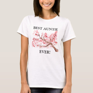 T-shirt Meilleure Auntie Ever Ever Eau de fleur de cerisie