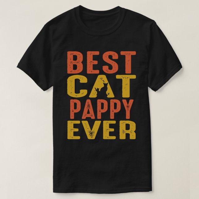 T-shirt Meilleure carte de chat jamais rétro Vintage (Design devant)
