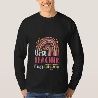 T-shirt Meilleure Enseignante Pour Femmes Collège Arc-en-c