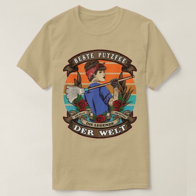 T-shirt Meilleure Fée De Nettoyage Dans Le Monde Retro Wip (Design devant)