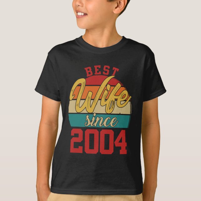 T-shirt Meilleure femme depuis 2004 Epic Couple 20e Mariag (Devant)