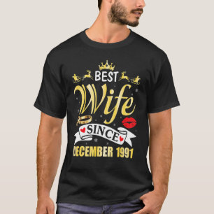 T-shirt Meilleure Femme Depuis Décembre 1987 Joyeux Marié