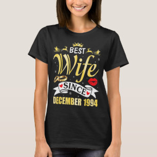 T-shirt Meilleure Femme Depuis Décembre 1990 Joyeux Marié 