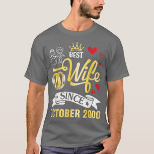 T-shirt Meilleure Femme Depuis Octobre 2000 Joyeux Marié 2