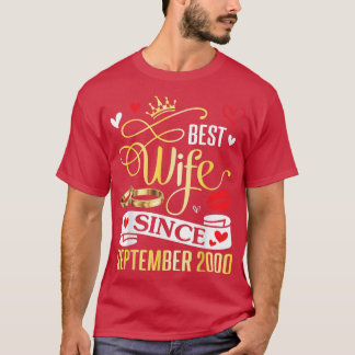T-shirt Meilleure Femme depuis septembre 2000 Joyeuse mari