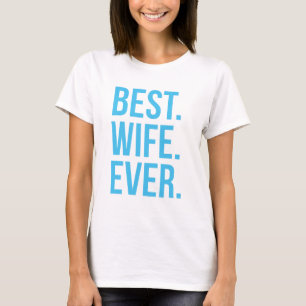 T-shirt Meilleure femme jamais moderne texte bleu