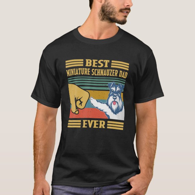 T-shirt Meilleure Fête des pères de chien de Schnauzer de  (Devant)