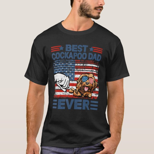 T-shirt Meilleure Fête des pères Drapeau Cockapoo Papa Jam (Devant)