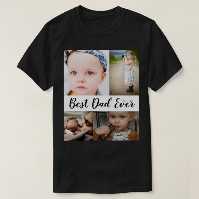 T-shirt Meilleure Fête des pères photo papa du monde (Design devant)