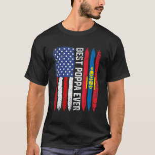 T-shirt Meilleure Fête des pères Poppa jamais Mongolie Us