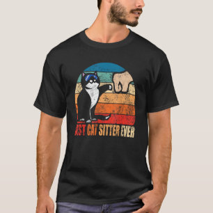 T-shirt Meilleure garde de chat drôle coup de poing