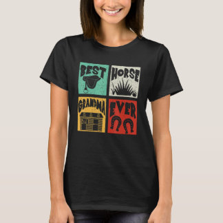 T-shirt Meilleure grand-mère de cheval mignonne rétro vint