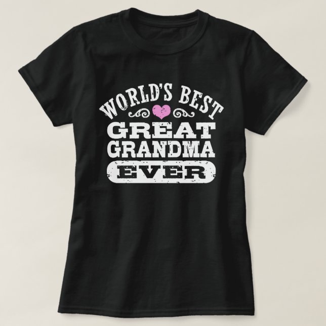 T-shirt Meilleure grand-mère du monde (Design devant)