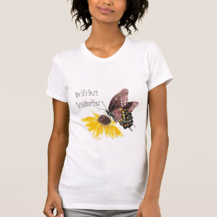T-shirt Meilleure grand-mère du monde - Papillon, Fleurs
