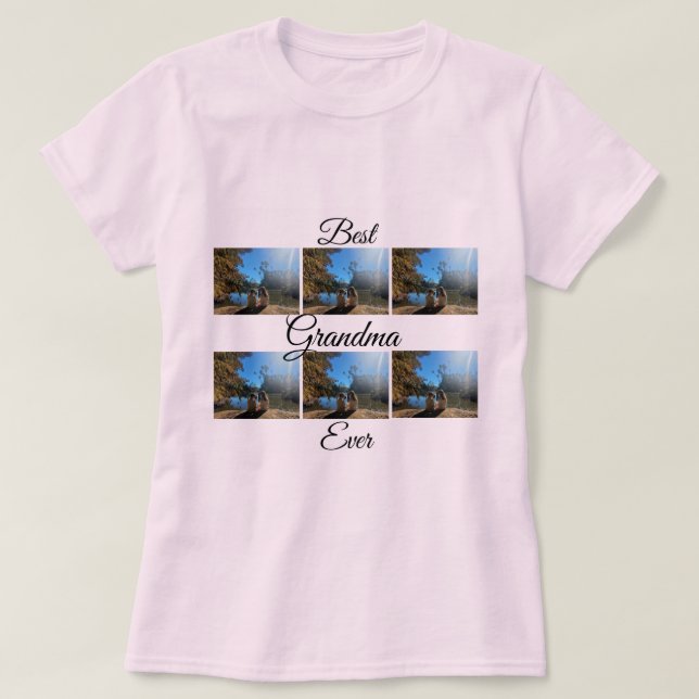 T-shirt Meilleure grand-mère Ever 6 photo collage cadeau P (Design devant)