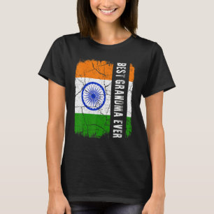 T-shirt Meilleure grand-mère indienne jamais Inde Drapeau