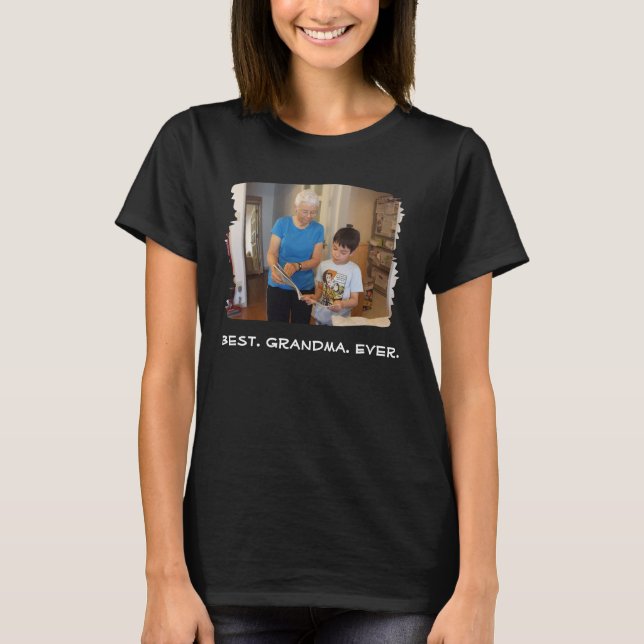 T-shirt Meilleure Grand-mère jamais personnalisée Photo Na (Devant)