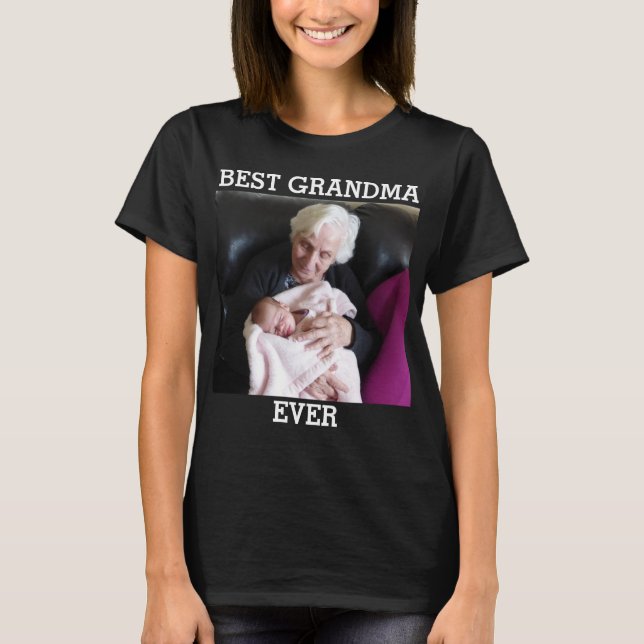 T-shirt Meilleure Grand-Mère jamais photo personnalisée Cr (Devant)