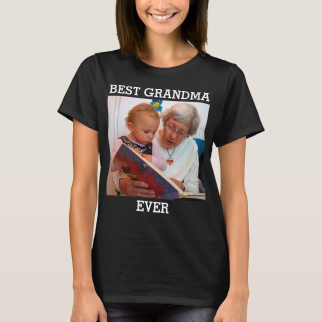 T-shirt Meilleure Grand-Mère Jamais Photo Personnalisée Cr (Devant)