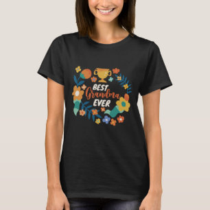 T-shirt Meilleure Grandma jamais Retro Fleur Fleur Fleur F