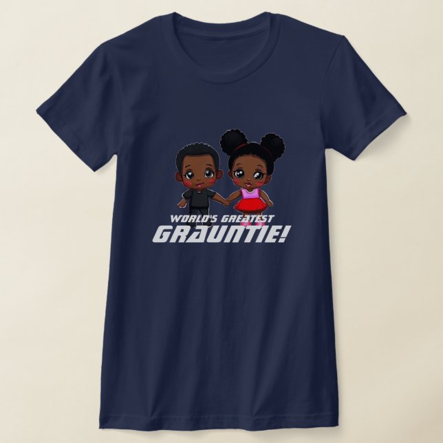 T-shirt Meilleure Grauntie Mete Boy & Girl du monde (Poser)