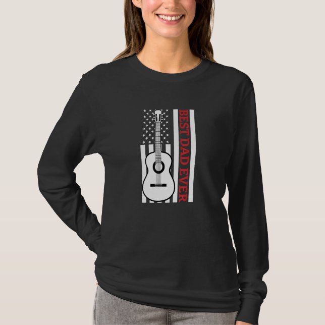T-shirt Meilleure guitare papa toujours guitariste Acousti (Devant)