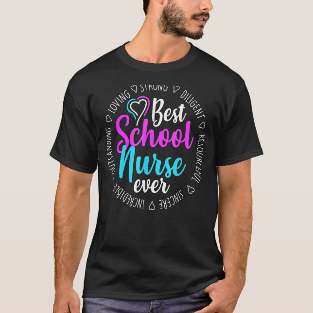 T-shirt Meilleure infirmière scolaire jamais appréciée (Devant)