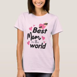 T-shirt Meilleure maman au monde - Tee rose clair